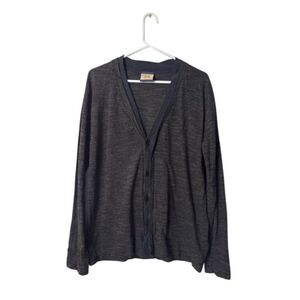 Hugo Boss Orange Mens XL Gray Button-Up Cardigan Sweater Long Sleeve